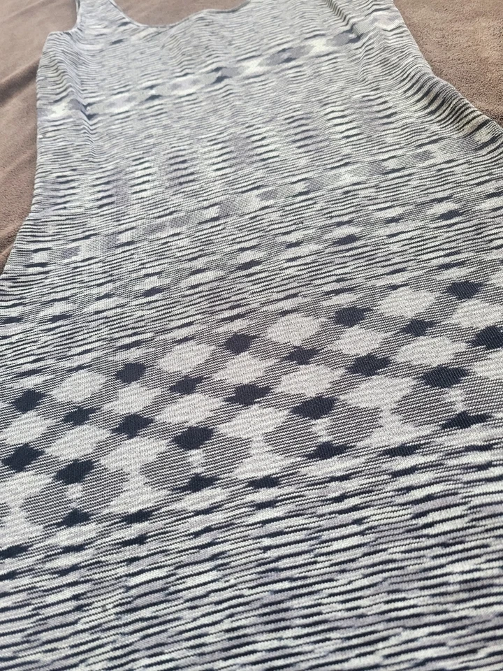 Vestido Vintage Say What Usa Años 90 Y2K Bodycon Gris Rayas Negro Fiesta Club M/L Foto 2 de 4