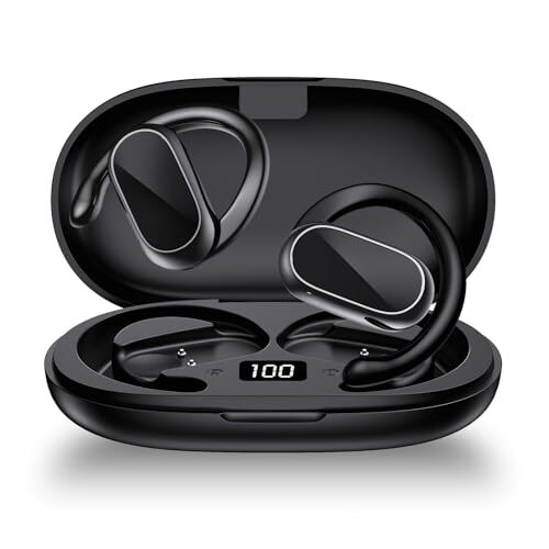 360° Open Ear Headphones with Panoramic Sound DT4.0 No Sound Leak Black-image