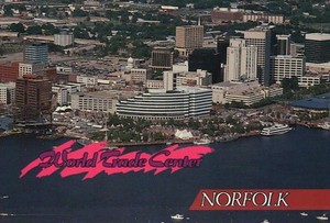 Aerial View Of World Trade Center Downtown Norfolk Virginia Park Postcard Ebay