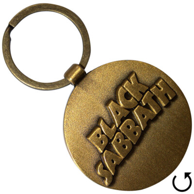 Black Sabbath - 3D Wavy Logo - Gold Two sided  - Metal Keychain