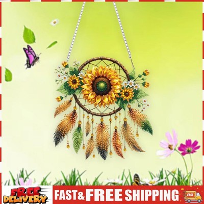 Acrylic Special Shape Flowers Light Diamond Painting Ornaments for Wall Window S