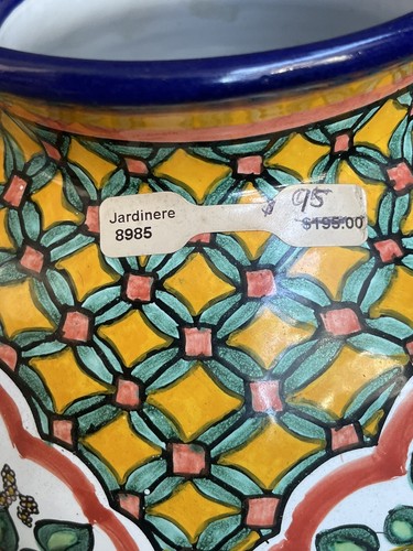 Rare VTG Talavera Mexican Jardiniere Planter Flowers and Birds - Picture 4 of 6