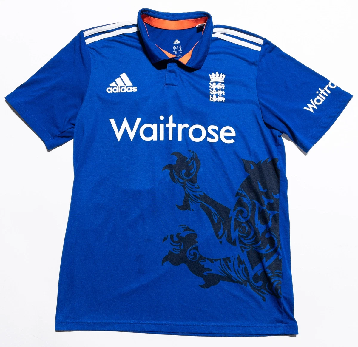 England Cricket Jersey Adidas Men s Large Blue Collared National Team Schreiner