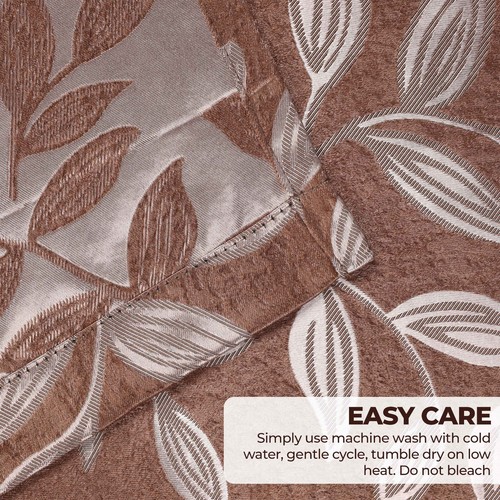 Leaves Machine Washable 52" Wide Room Darkening Blackout Curtains, Set of 2 - Picture 61 of 161