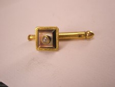 SINGLE 1 1/4" Gray Square Mother of Pearl Vintage Formal Tux Shirt Stud c145
