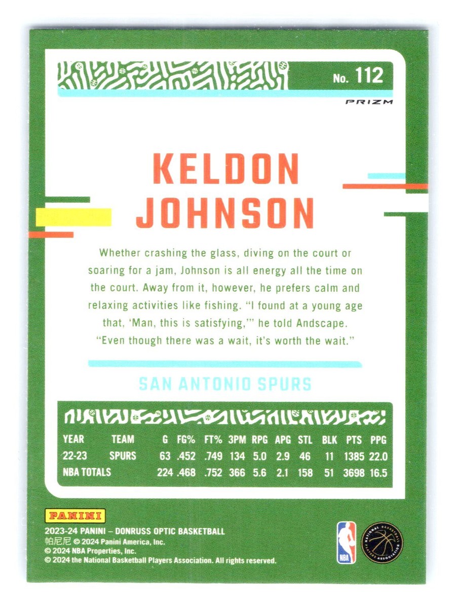 2024 Donruss Optic #112 Keldon Johnson Holo San Antonio Spurs | eBay