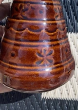 Marcrest Daisy & Dot Stoneware Colorado Brown Salt & Pepper Shakers Vtg