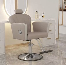 Luxury Gray Salon Or Barber Chair Hydraulic Pump Swivel Comfort Adjustable