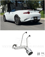 For 16-25 Mazda Mx-5 Miata Nd Muffler Delete Axle Back Exhaust 4 Chrome Tip
