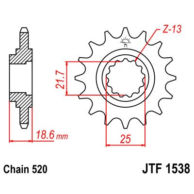 32827-Piñon ataque transmision delantero compatible con KAWASAKI Z 800 ABS (Z800 - Imagen 1 de 1