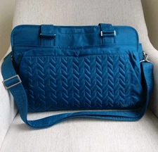 Lug Caboose Carry All Bag Ocean Blue Textured Large Overnight Bag