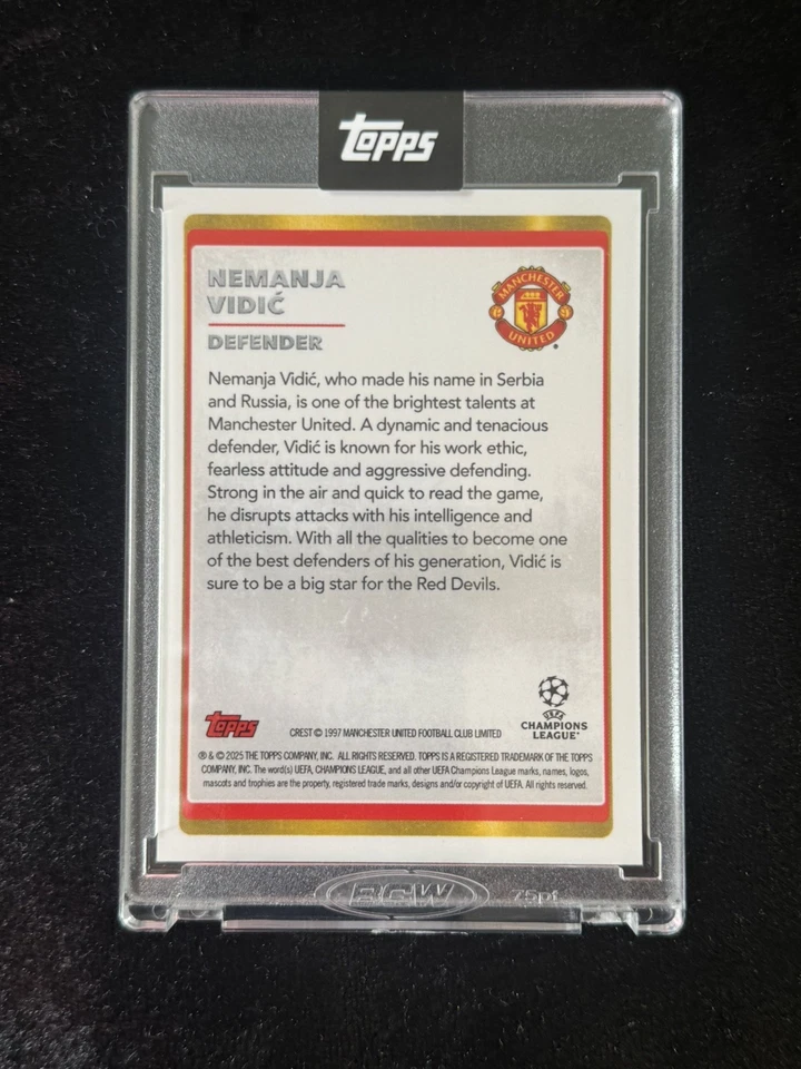 Topps Lost Rookie Nemanja Vidic Auto Red /10 Colour Match Manchester Utd - Image 2 of 2