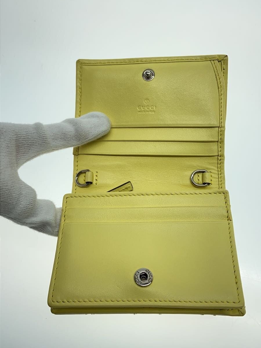 GUCCI Bifold wallet leather yellow women s 625693 chain missing From Japan thumbnail 4