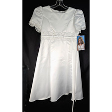 Lauren Madison Girls White Dress Size 10.5 Communion Easter Wedding Flower Girl