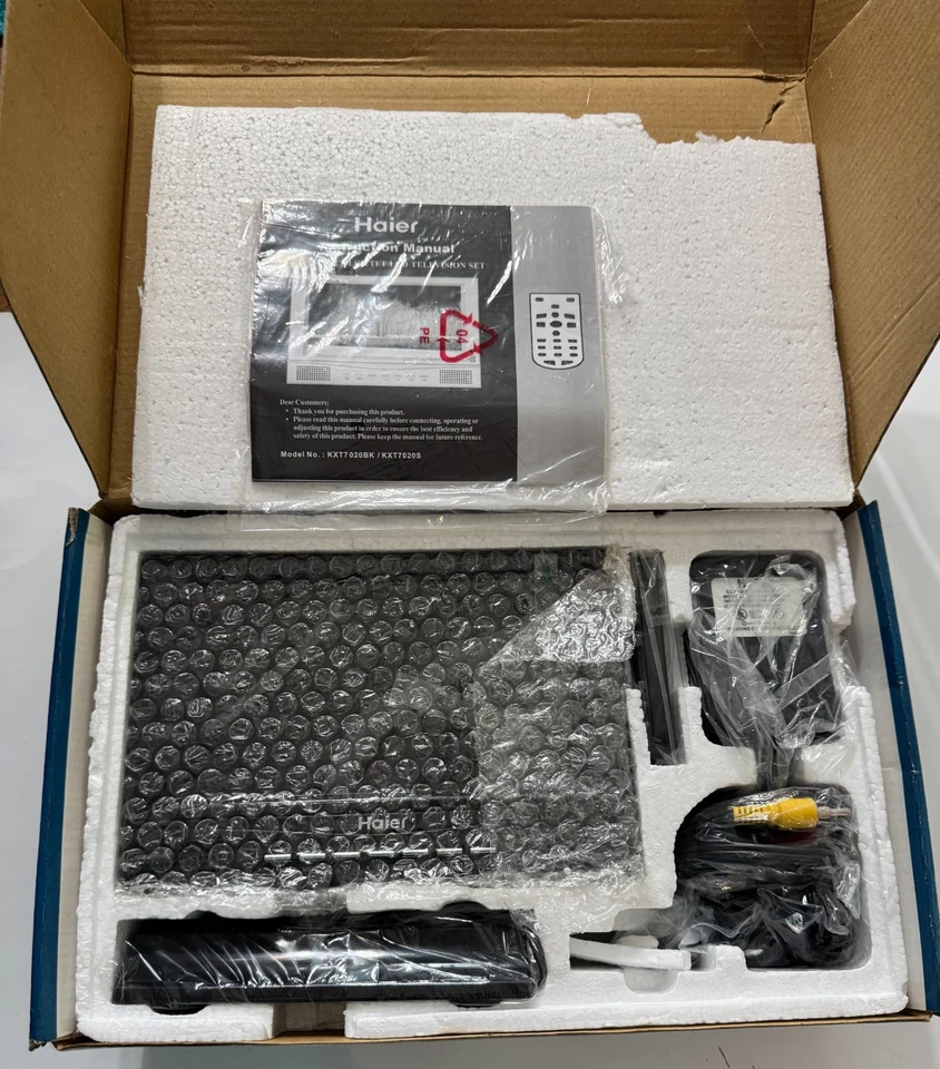 Haier KXT7020BK Portable 7" Color LCD TV w/Remote Control New! - Image 2 of 4