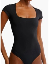 Free People Intimately Square Eyes Bodysuit Black Size M