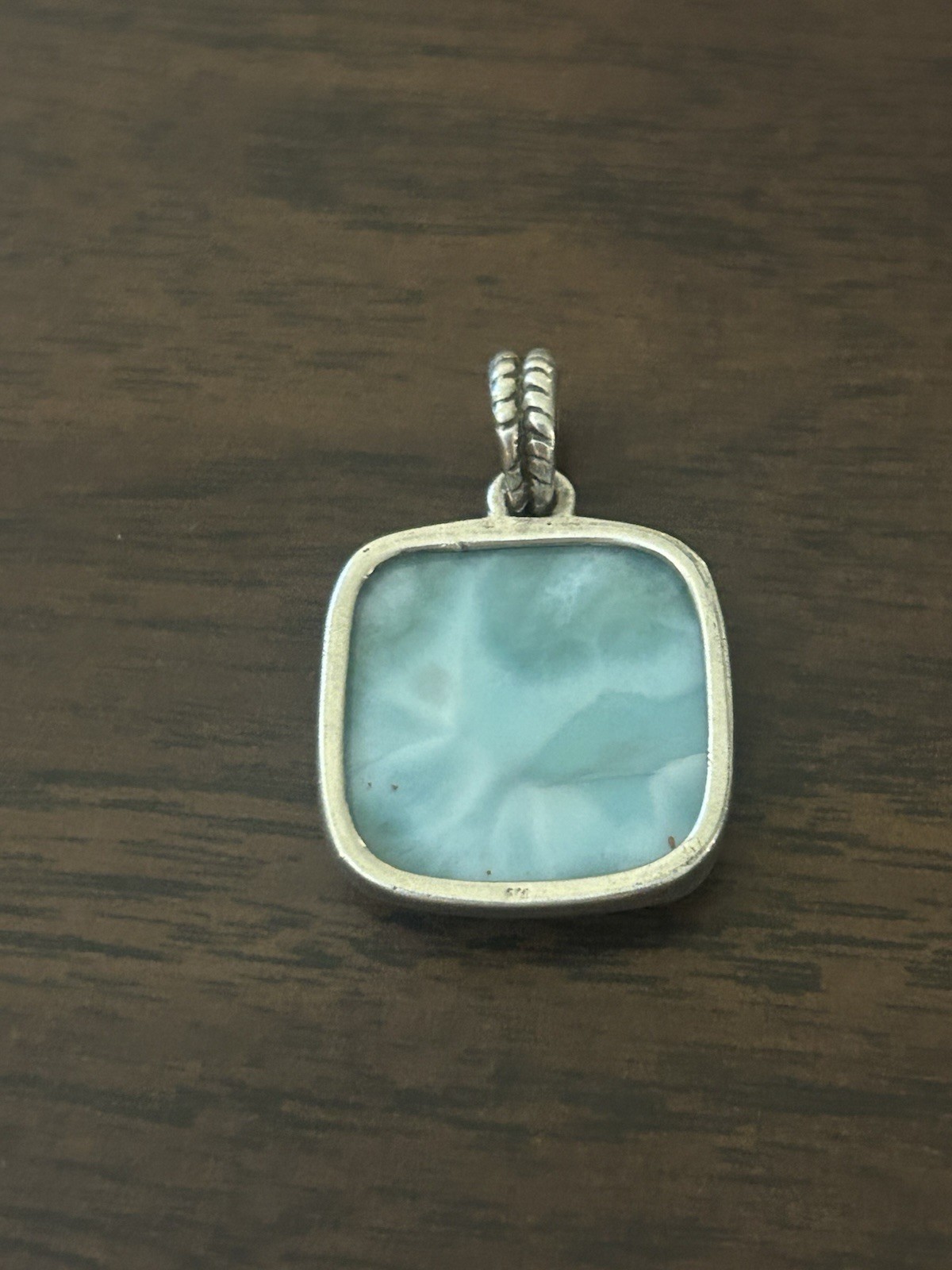 Authentic Sterling Silver Larimar Square Cabochon… - image 3