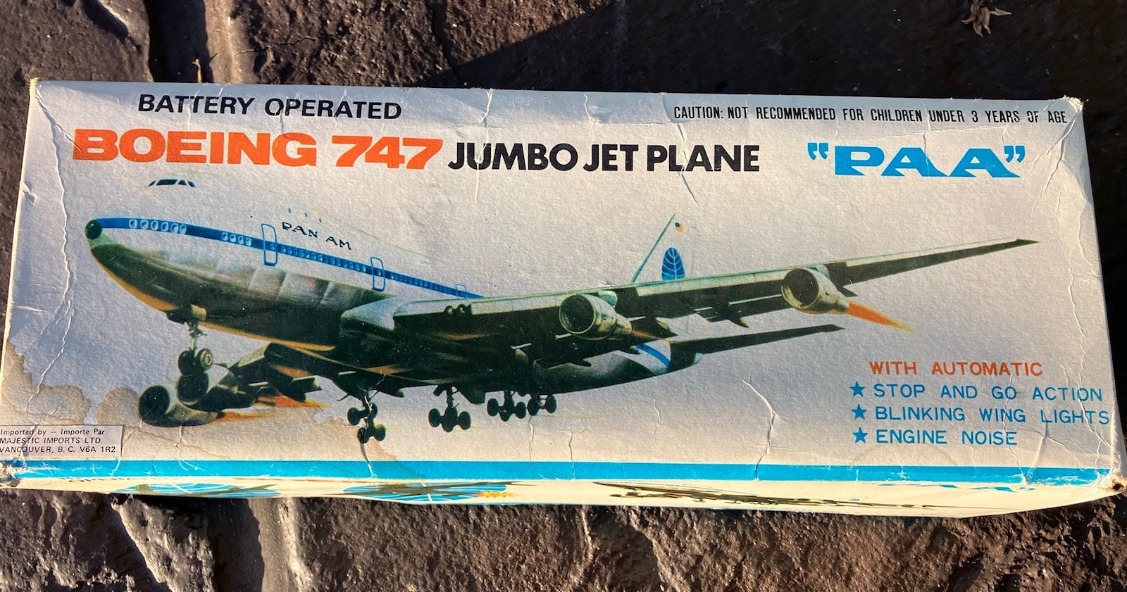 Pan Am Air Tin Toy Boeing 747 Battery Operated Jet Japan Lithograph original box