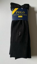 Vintage Ralph Lauren Polo Argyle Black Stripe Socks W/Horse Logo Sz 10-13 NOS