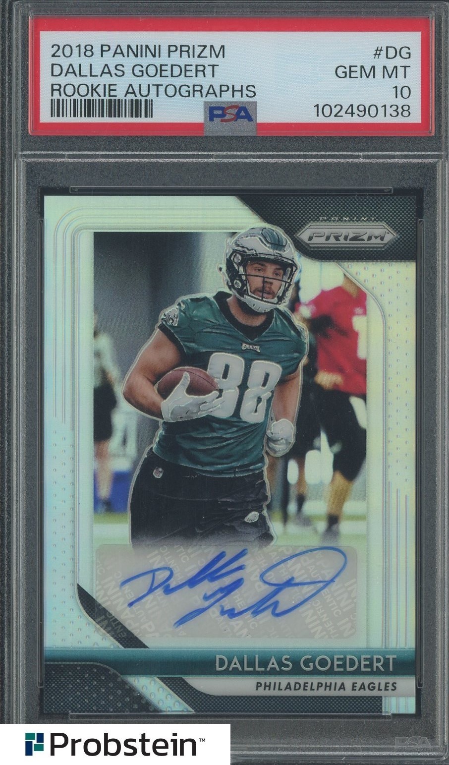 Dallas Goedert Panini Prizm Rookie Autographs #DG Silver
