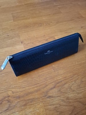 Faber-Castell Stifteetui Leder Schwarz Croco / Stiftemäppchen Groß   Top Zustand