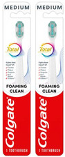2 Colgate Total Foaming Clean Medium Toothbrush