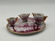 Vintage Limoges France Miniature Tea Set Lavergne Peint a la Main Signed Luc