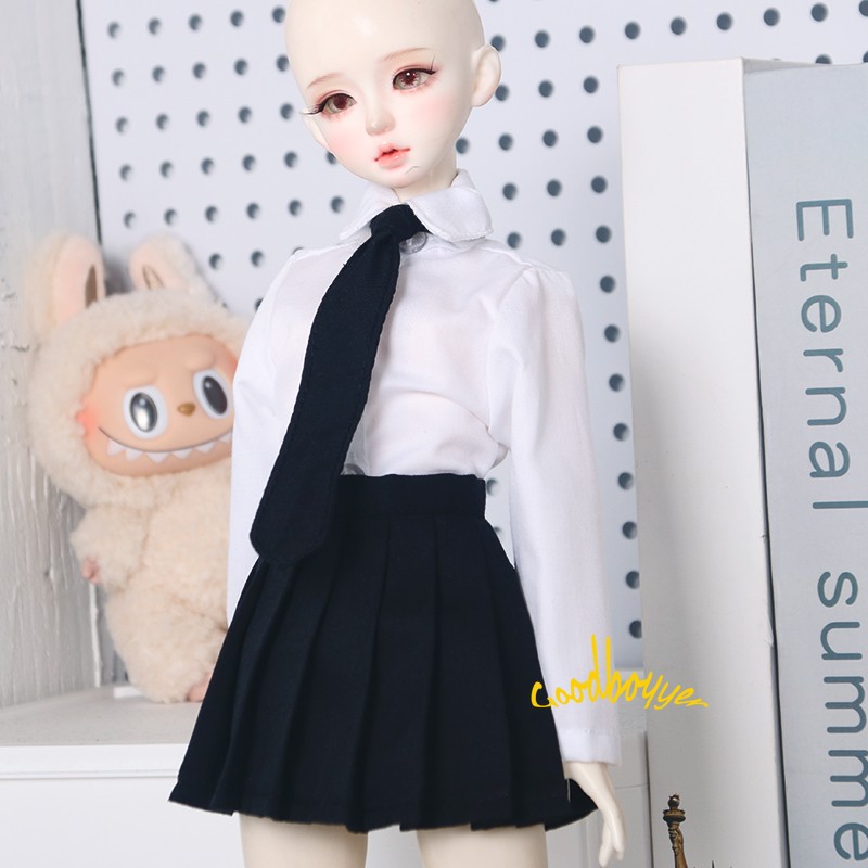 School Uniform Shirt + Pleated Skirt + Tie