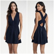 Alice + Olivia Black Open Back Mini Dress Size M