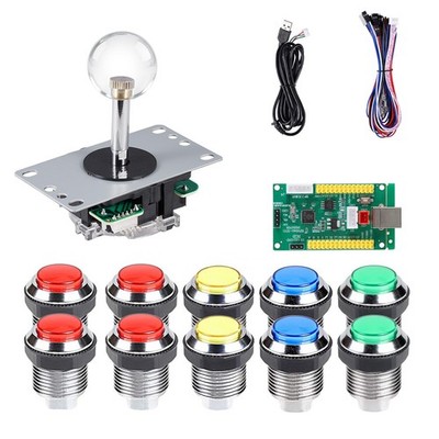 Arcade DIY kit including USB encoder, joystick + buttons, for MAME and Raspberry