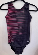 GK Elite Adult Large Black Red Gymnastics Leotard Sleeveless Practice AL