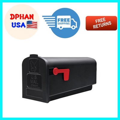 Parsons Black Rust-Proof Plastic Post Mounted Mailbox - USPS Approved & Durable