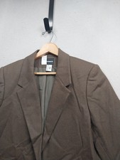 VTG 90's SAG HARBOR 100 Wool Blazer Jacket Womens 14 Green 1 Button Pockets