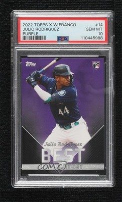 2022 X Wander Franco Purple 21/25 Julio Rodriguez PSA 10 GEM MT Rookie RC 1i2m
