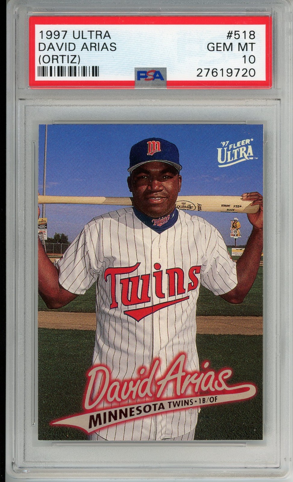1997 FLEER ULTRA #518 DAVID ARIAS GEM MT PSA 10 ORTIZ ROOKIE LOW POP