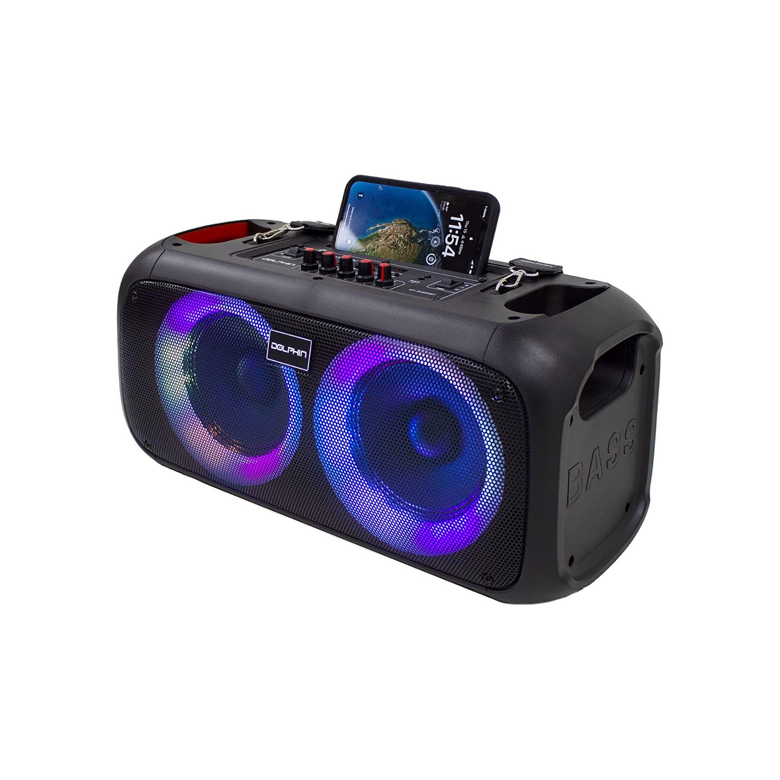Dolphin SP-2600RBT Dual 6.5" 2000W Bluetooth Party Speaker W