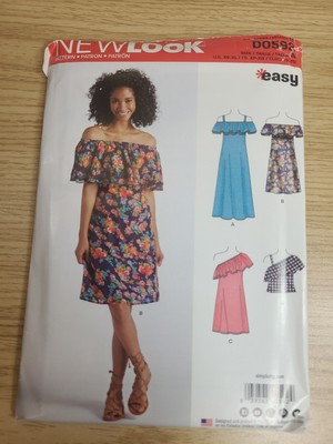 New Look Sewing Pattern DO592 XS-XL  Uncut Off Shoulder Dress