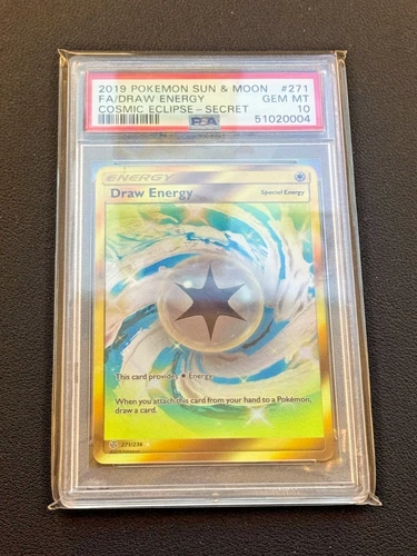 2019 Pokemon Sun & Moon Cosmic Eclipse Draw Energy FA #271 PSA 10 GEM MINT