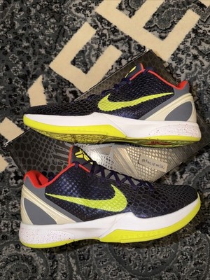 Nike Zoom Kobe VI 6 Supreme Chaos Joker Ink Volt White Size 13 446442-500 CLEAN