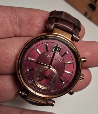 Michael Kors Womens Watch MK-2580 Sawyer Gold Purple Leather  display picture 1