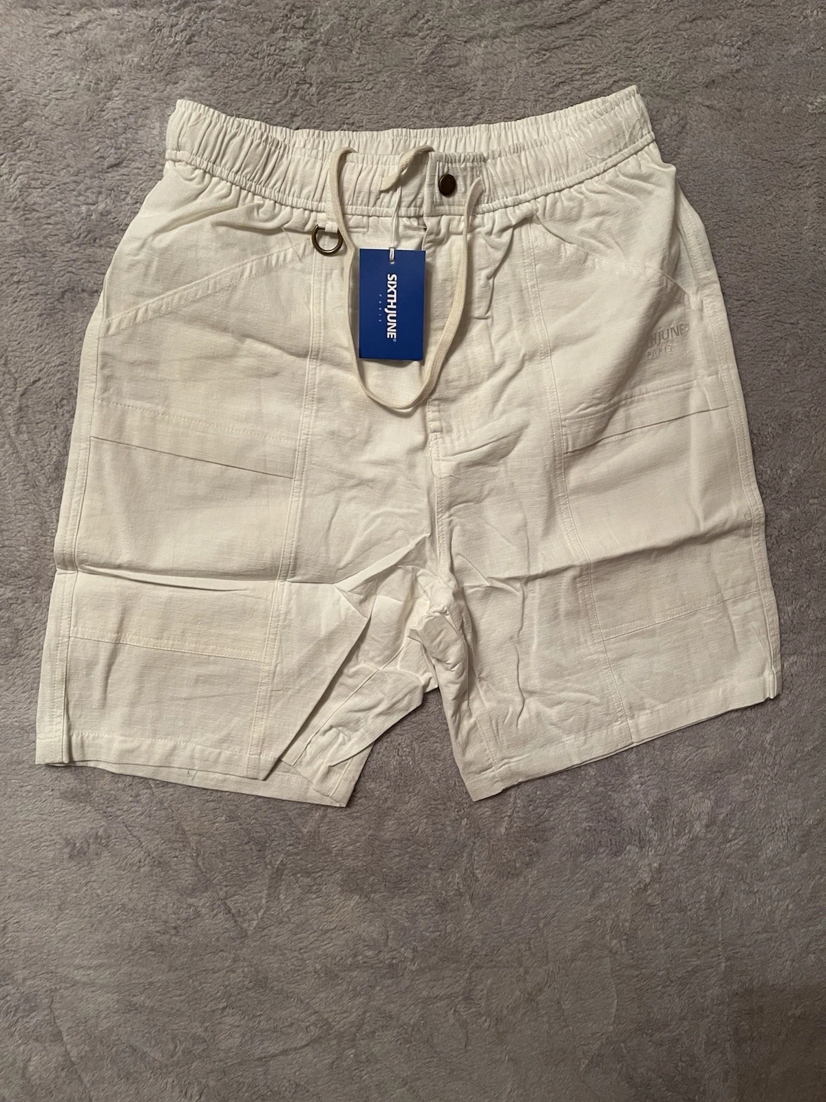 Sixth June wide leg linen shorts in white