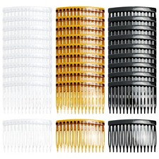 Cinaci 30 Pack Clear White Black Brown Plastic Hair Side Combs 7cm/2.8", Mix