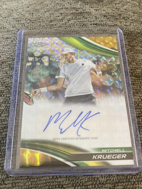 2025 Topps Chrome Tennis Mitchell Krueger Auto Gold Geometric Refractor /50