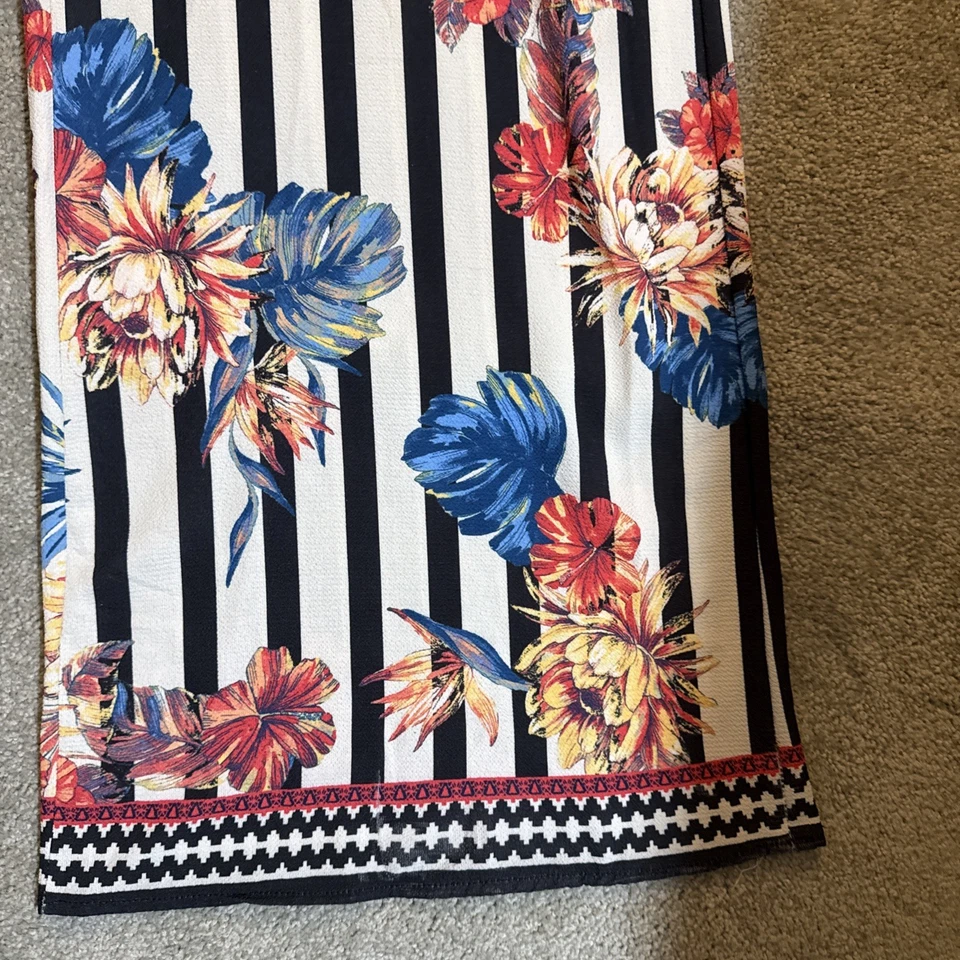 Pantalones Palazzo Flying Tomato para mujer diseño de flores a rayas talla M Foto 2 de 4