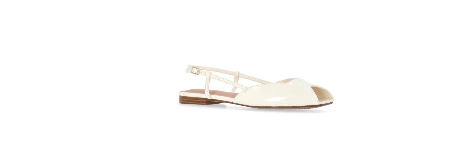 NWT Time and Tru Women's Peep Toe Slingback Flats - Black / Bone / MultipleSizes