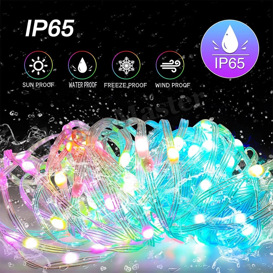 20/40/60m Smart Rainbow LED Permanent Outdoor String Lights Remote & APP Control - Image 3 of 4