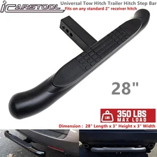 Heavy Duty Steel Tow Hitch Step Bar Guard Black 28" x 3" For 2" Receiver Truck