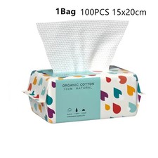100 Cotton Disposable Facial Towels-100 Count Makeup Remover Wipes for Skin Care