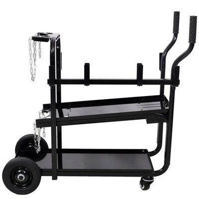 Heavy Duty 2-Tier Rolling Welding Cart 300 LBS Welder Storage Trolley w/ Wheels