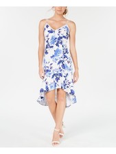 JUMP APPAREL Womens Hi-Lo Midi Dress Blue Spaghetti Strap Cocktail Juniors XL